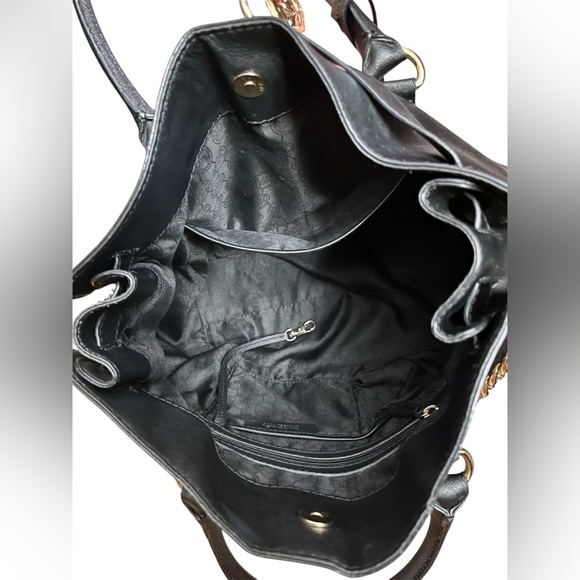 Michael Kors MK Large Hamilton Tote Bag Black Saffiano Leather Black Purse - Picture 11 of 12